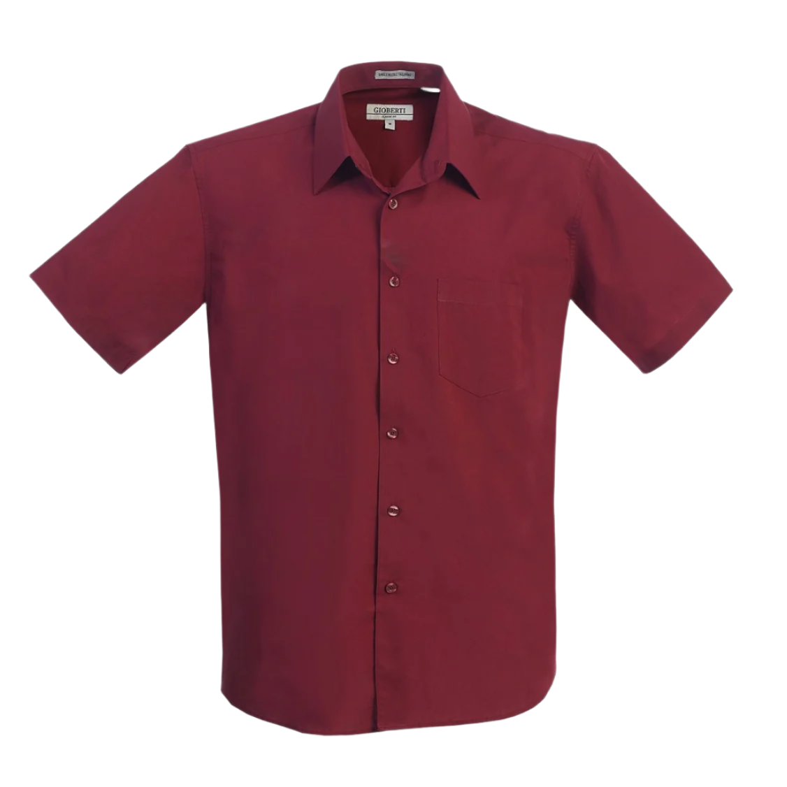 mens burgundy short sleeve dress shirt