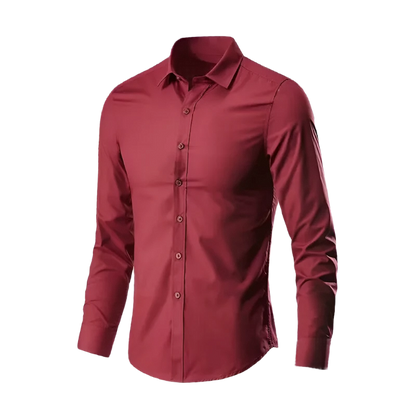 mens burgundy slim fit dress shirt