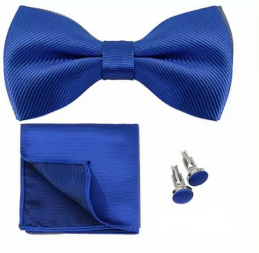 royal blue bow tie set