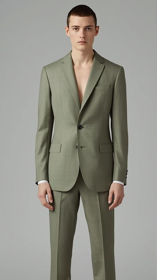 Signature Custom Sage Green Suit.