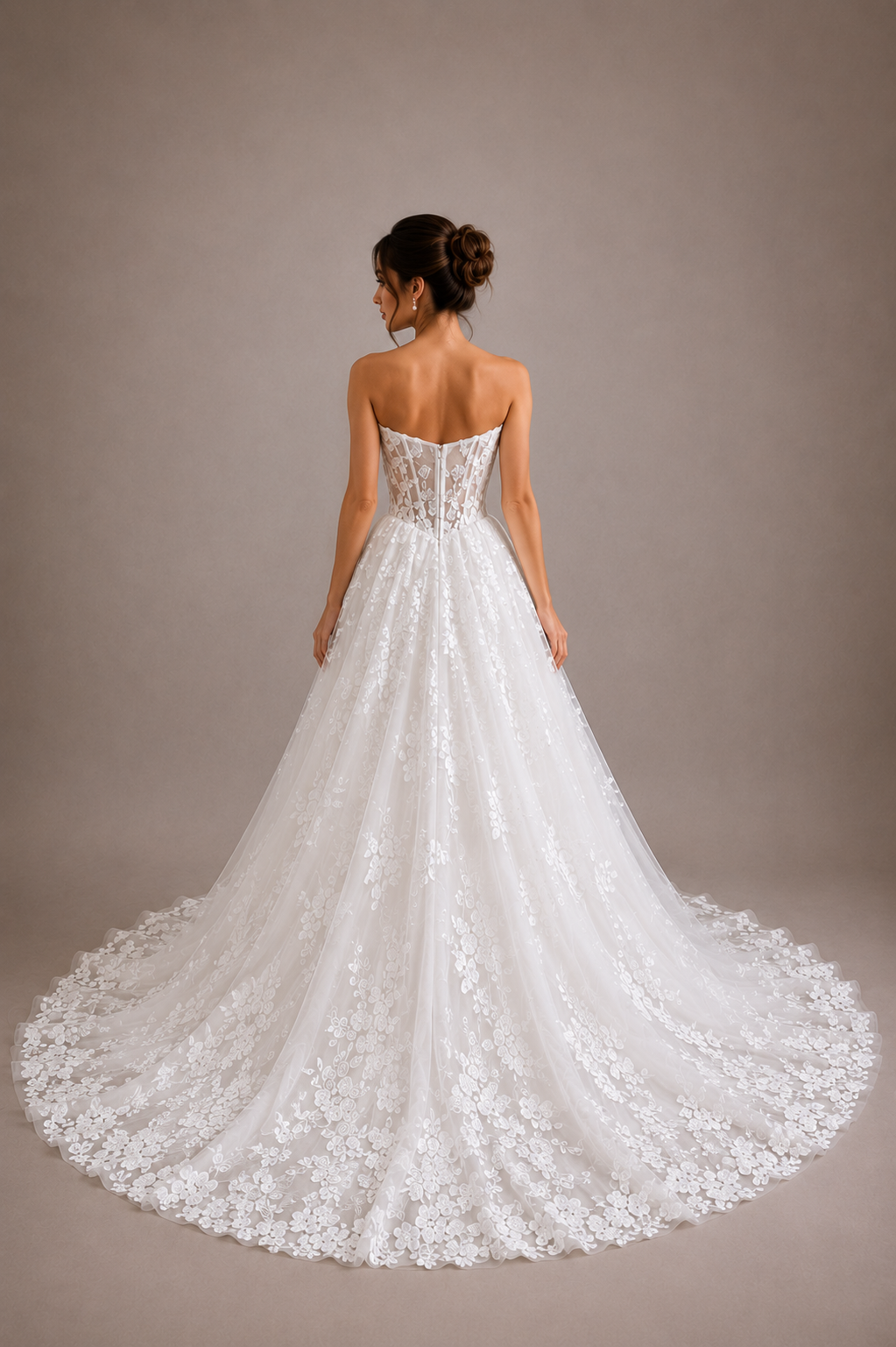 Seraphina – Romantic Floral Lace A-Line Wedding Dress