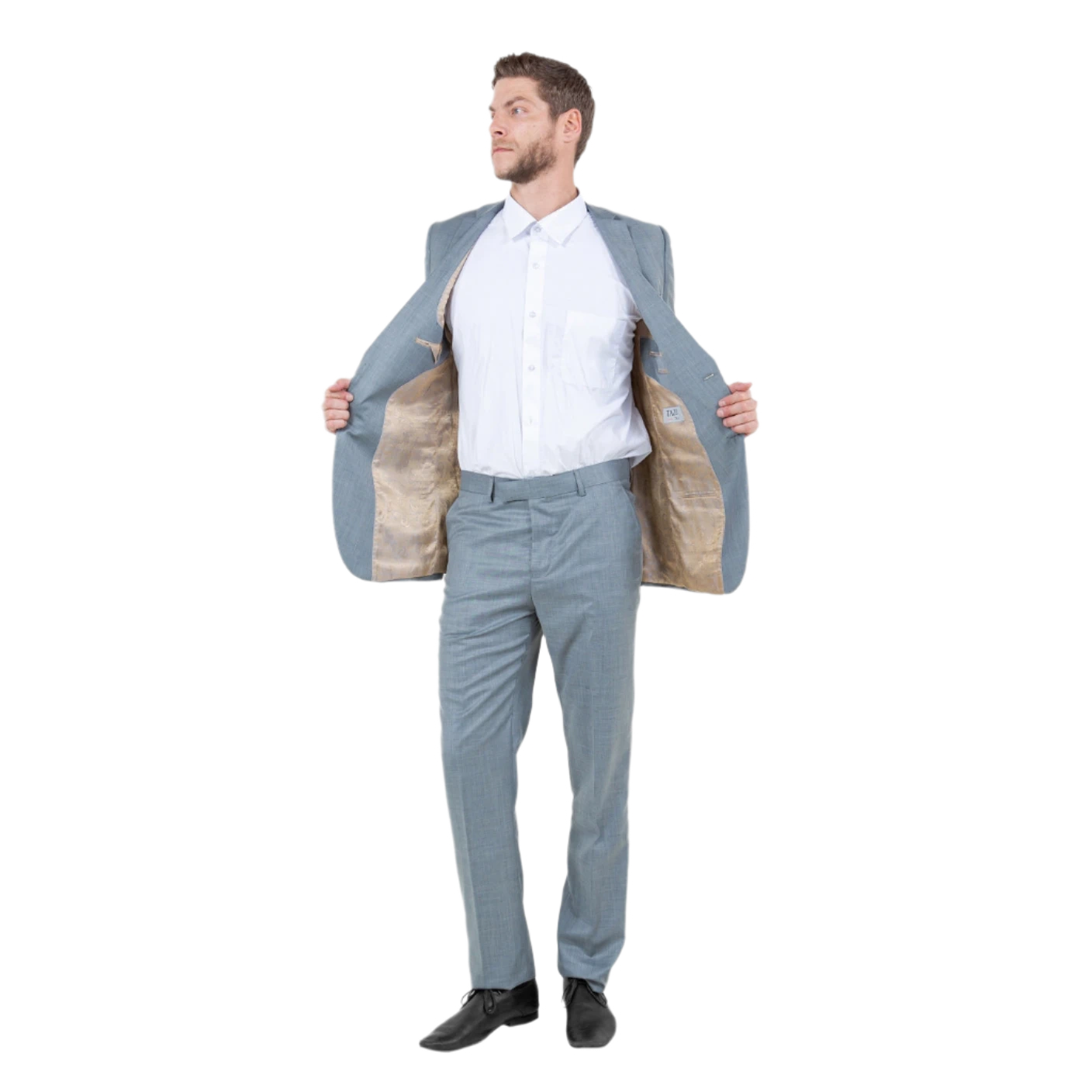 sharkskin gray suit 2