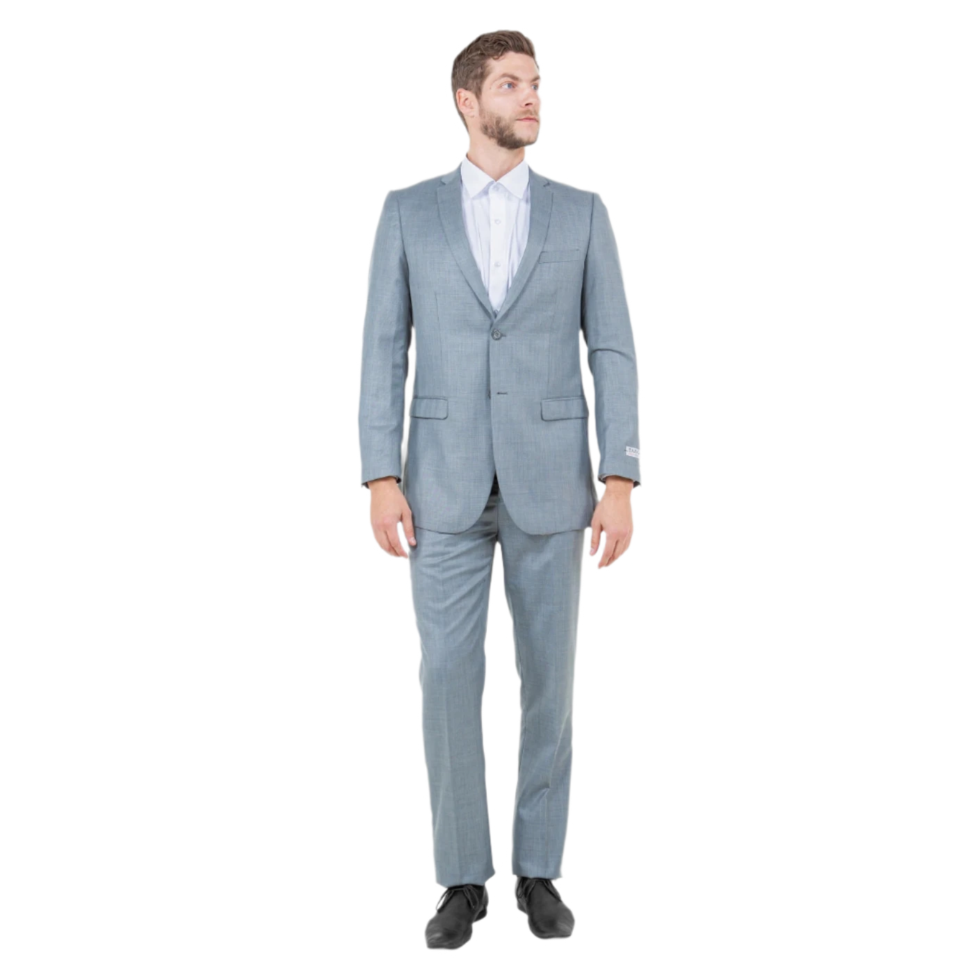 sharkskin gray suit 4