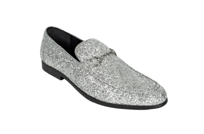 silver sparkle shoe