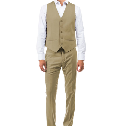 tan suit vest