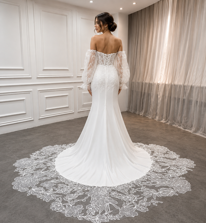 Valentina – Couture Long Sleeve Mermaid Wedding Dress