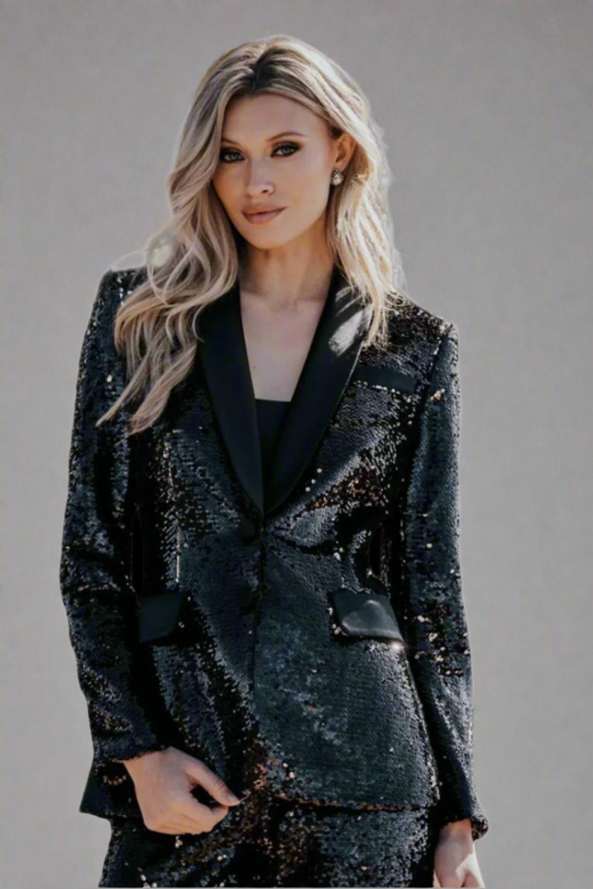 womens black sequin suit 2